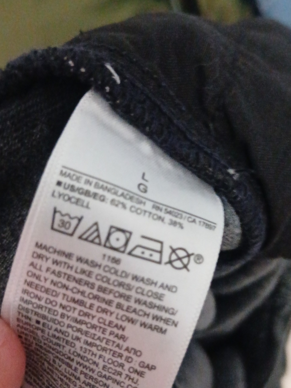 GAP Washed Black Baggy Wide Leg Drawstring Jeans - Picture 6 of 6